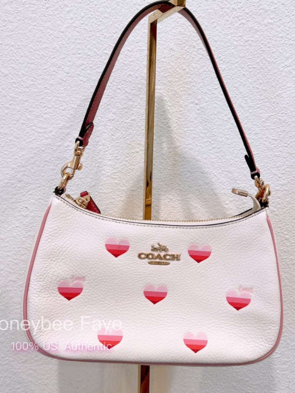 NWT Coach Teri Shoulder Bag With Stripe Heart Print CA251